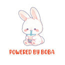 Powered By Boba - Cute Rabbit Boba Tea | Editable Text - Custom text shirts, totes and bags