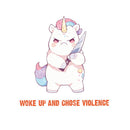 Woke Up And Chose Violence - Cute Unicorn Knife | Editable Text - Custom text shirts, totes and bags