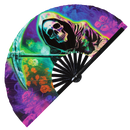 Psychedelic Grim Reaper | Hand Fan foldable bamboo gifts Festival accessories Rave handheld event Clack fans