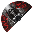 Grim Reaper hand fan foldable bamboo circuit rave hand fans Angel of Death Skeleton Halloween party gear gifts music festival rave accessories