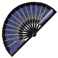 Kitana Cosplay Blue hand fan Kitana Weapon Halloween Costume | Hand Fan foldable bamboo gifts Festival accessories Rave handheld event 