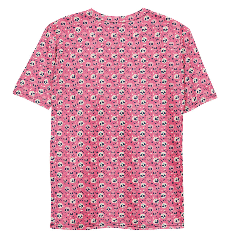 Cute Skull Pattern 5 Girly Pink Halloween Skull - Over-all print t-shirt