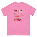 Retro Vintage Eat sleep baseball repeat 9 - Unisex classic tee