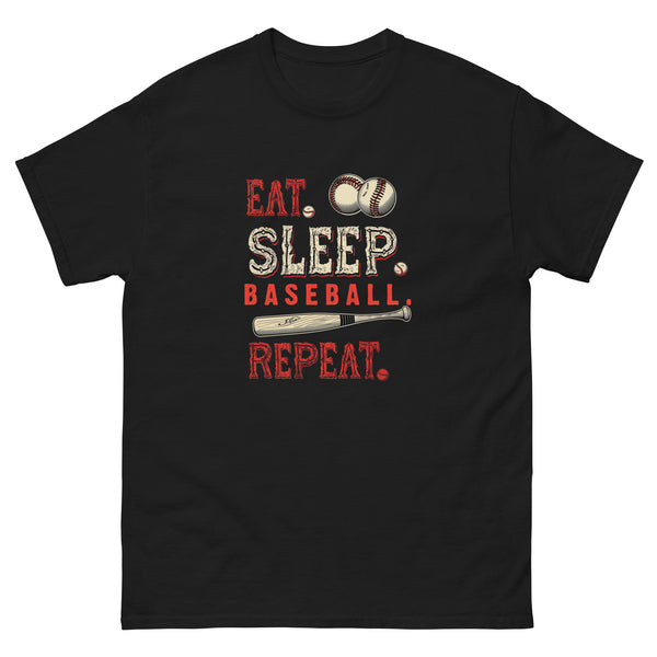 Retro Vintage Eat sleep baseball repeat 9 - Unisex classic tee