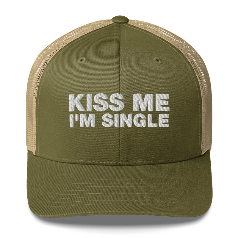 Kiss Me I'm Single - Trucker Cap