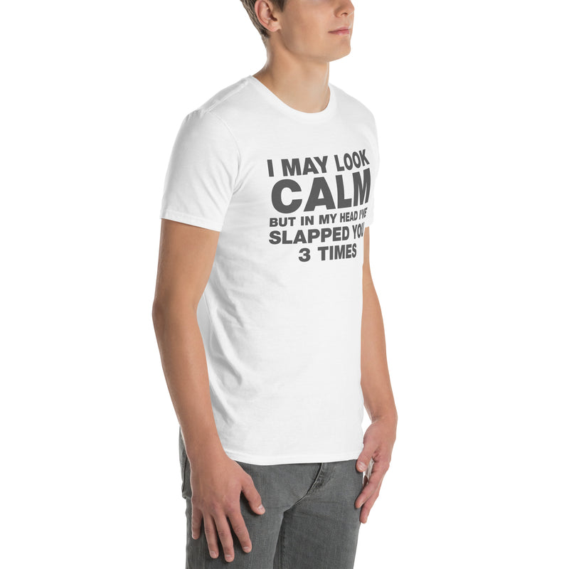 I May Look Calm But In My Head I've Slapped You 3 Times | Short-Sleeve Unisex T-Shirt