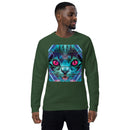 Rave Cat Unisex Organic Raglan Sweatshirt