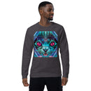 Rave Cat Unisex Organic Raglan Sweatshirt