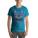 Blue Floral Cat Mandala | Unisex t-shirt