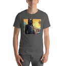 Black Cat In Leather Jacket | Unisex t-shirt