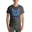 Blue Floral Cat Mandala | Unisex t-shirt