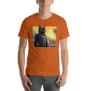 Black Cat In Leather Jacket | Unisex t-shirt