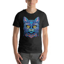Blue Floral Cat Mandala | Unisex t-shirt