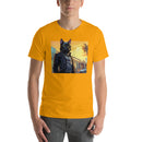 Black Cat In Leather Jacket | Unisex t-shirt