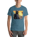 Black Cat In Leather Jacket | Unisex t-shirt