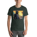 Black Cat In Leather Jacket | Unisex t-shirt