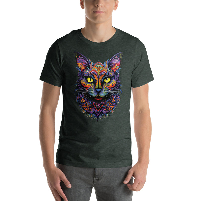 Trippy Tribal Cat Art | Unisex t-shirt