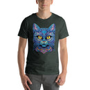 Blue Floral Cat Mandala | Unisex t-shirt