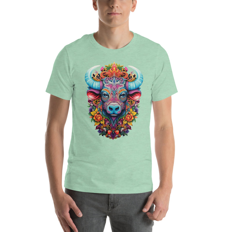 Trippy Floral Bull Mandala | Unisex t-shirt