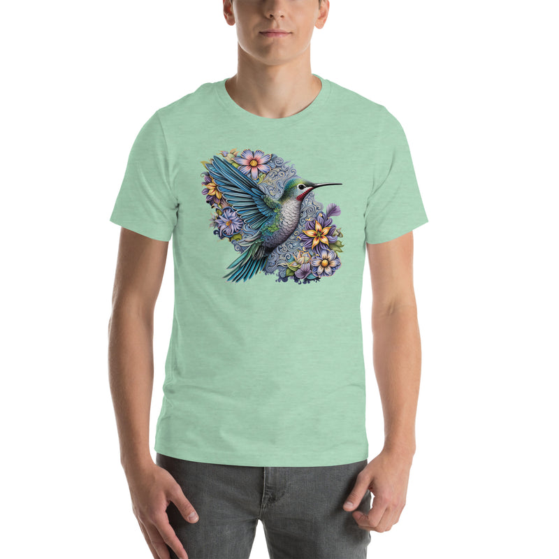 Blue Humming Bird Mandala | Unisex t-shirt