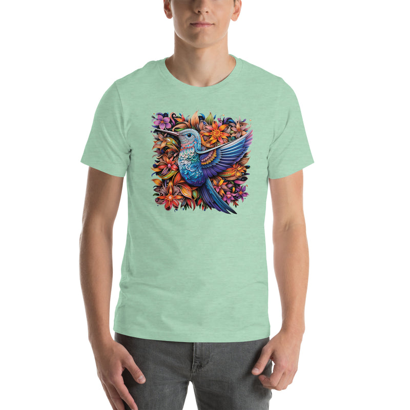 Humming Bird Flowers Mandala | Unisex t-shirt