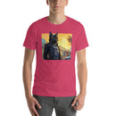Black Cat In Leather Jacket | Unisex t-shirt