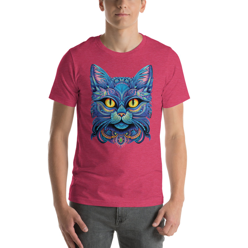 Blue Floral Cat Mandala | Unisex t-shirt