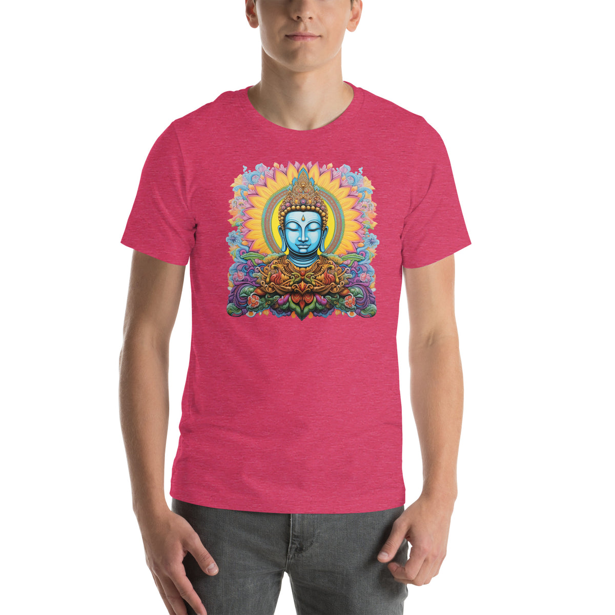 T-Shirt Uomo No Time Cotone - Mandala Trippy Hippie - Taglie M/L - Fatte In Thailandia