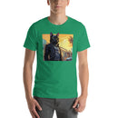 Black Cat In Leather Jacket | Unisex t-shirt