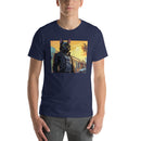 Black Cat In Leather Jacket | Unisex t-shirt