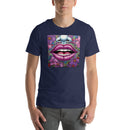 Floral Glossy Pink Lips | Unisex t-shirt