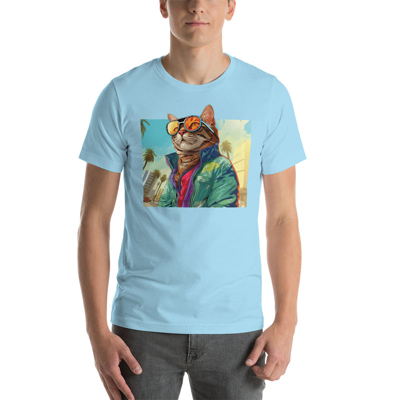 Tropical Sunglasses Cat | Unisex t-shirt