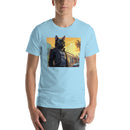 Black Cat In Leather Jacket | Unisex t-shirt