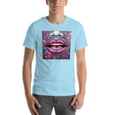 Floral Glossy Pink Lips | Unisex t-shirt