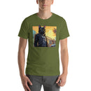 Black Cat In Leather Jacket | Unisex t-shirt