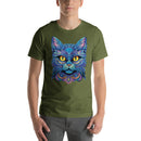 Blue Floral Cat Mandala | Unisex t-shirt