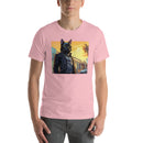 Black Cat In Leather Jacket | Unisex t-shirt