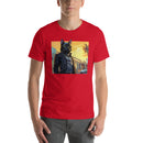 Black Cat In Leather Jacket | Unisex t-shirt