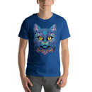 Blue Floral Cat Mandala | Unisex t-shirt