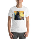 Black Cat In Leather Jacket | Unisex t-shirt