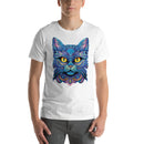 Blue Floral Cat Mandala | Unisex t-shirt