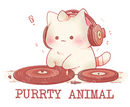 Purrty Animal - Dj Cat | Editable Text - Custom text shirts, totes and bags