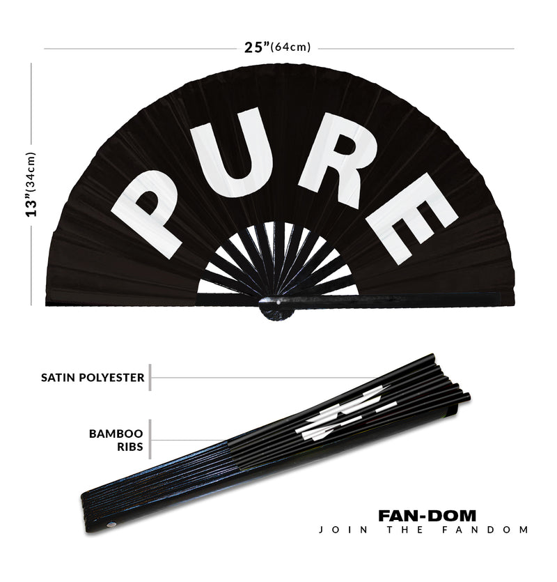 Pure hand fan foldable bamboo circuit rave hand fans Slang Words Fan outfit party gear gifts music festival rave accessories