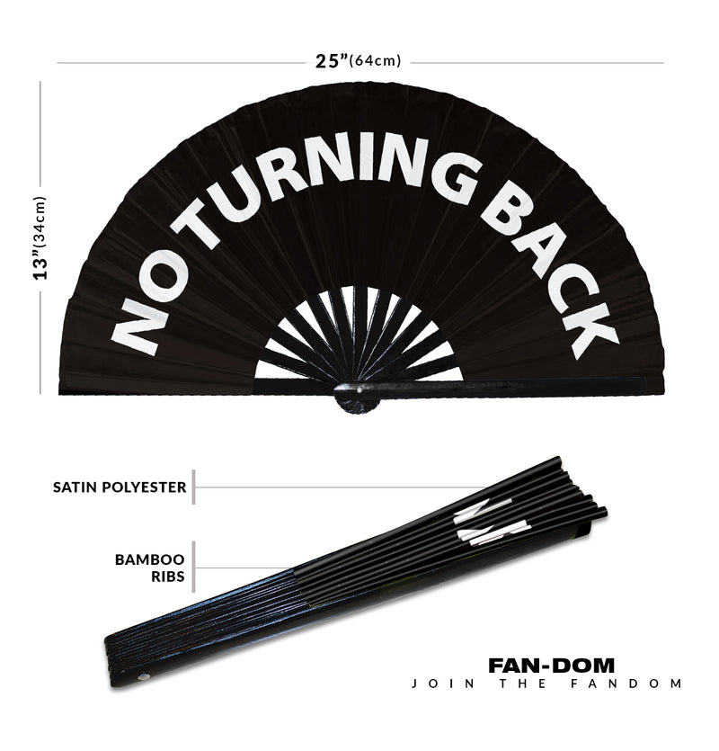 No Turning Back Fan Foldable Bamboo Circuit Rave Hand Fans Outfit Party Gear Gifts Music Festival Rave Accessories for Men and Women