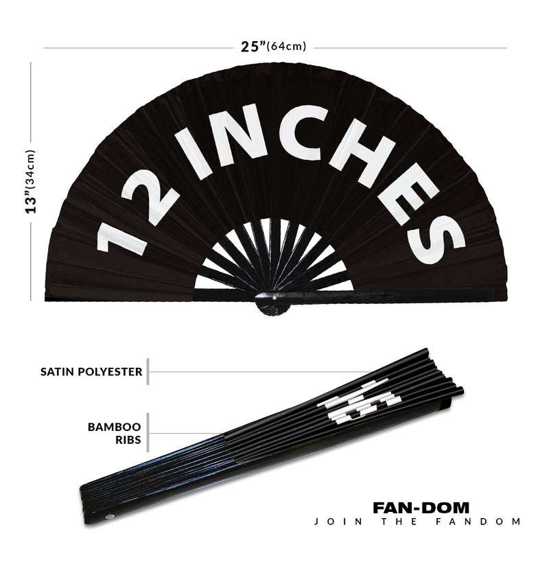 Hand Fan 12 Inches | foldable bamboo gifts Festival accessories Rave handheld event Clack fans