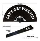 Let's Get Wasted Bamboo Hand Fan
