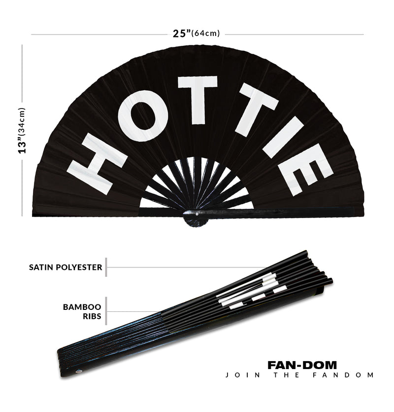 Hottie hand fan foldable bamboo circuit rave hand fans Slang Words Fan outfit party gear gifts music festival rave accessories