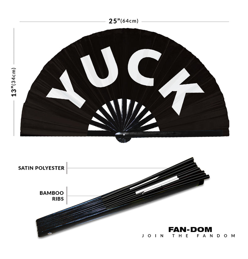 Yuck hand fan foldable bamboo circuit rave hand fans Slang Words Fan outfit party gear gifts music festival rave accessories