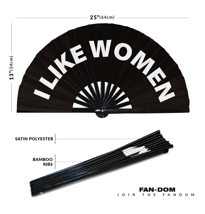 I like Women Hand Fan Foldable Bamboo Circuit Rave Hand Fans Curse Words Expressions Funny Statement Gag Gifts Festival Accessories