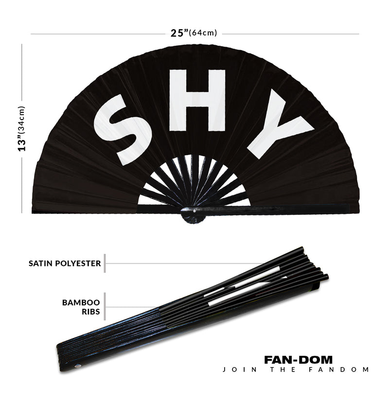 Shy hand fan foldable bamboo circuit rave hand fans Slang Words Fan outfit party gear gifts music festival rave accessories
